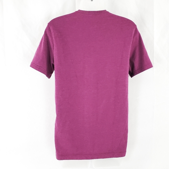 Express Stretch Purple V-Neck Short Sleeve Tee - Picture 3 of 7
